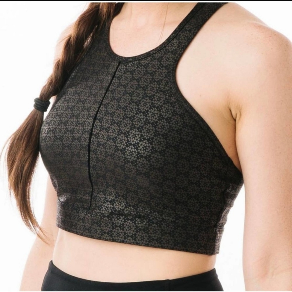 ZYIA Black Flower Power Bra